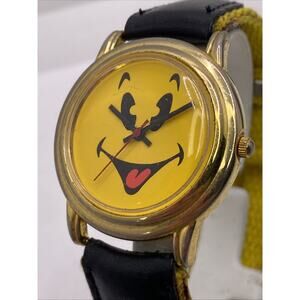 Joe Boxer Womens Vintage Smiley Face Quartz Watch Works New Battery